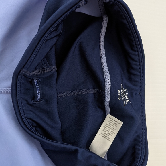 Athleta Girl Capri Leggings - Periwinkle and Navy Blue - Sz. Medium - Picture 2 of 9